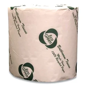 Recycled 2-Ply Standard Toilet Paper, Septic Safe, White, 600 Sheets/Roll, 48 Rolls/Carton