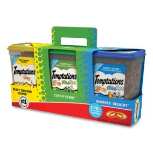 Cat Treats, Catnip Fever/Sailors’ Delight/Tasty Chicken, 16 oz Container, 3/Carton, Ships in 1-3 Business Days