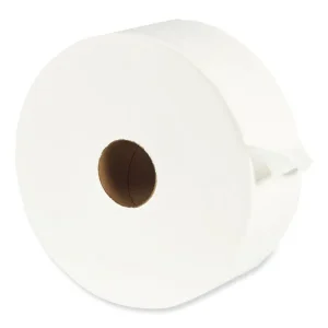 1-Ply Jumbo Bathroom Tissue, Septic Safe, White, 3.55″ x 3,000 ft, 6 Rolls/Carton