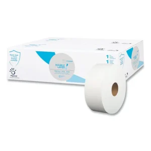 Heavenly Choice 1-Ply Jumbo Bathroom Tissue, Septic Safe, White, 3.4″ x 2,000 ft, 12/Carton