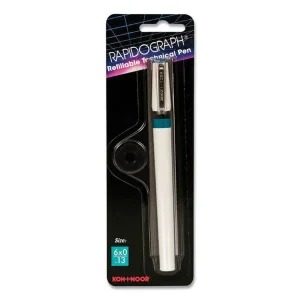 3165 Series Rapidograph Technical Drawing Fountain Pen, 6×0 0.13 Mm, White/teal Barrel