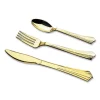 Gourmet Gold Assorted Plastic Cutlery, Mediumweight, 20 Forks, 15 Knives, 15 Spoons/pack