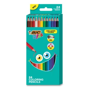 Kids Coloring Pencils, 0.7 mm, Assorted Lead and Barrel Colors, 24/Pack