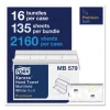 Premium Soft Xpress 3-Panel Multifold Hand Towels, 2-Ply, 9.13 x 9.5, White with Blue Leaf, 135/Packs, 16 Packs/Carton - Image 2