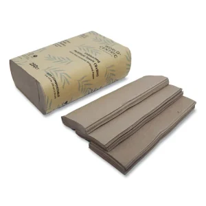 100 Percent Pcw Recycled Paper Towels, 1-Ply, 9 X 9, Natural, 250/pack, 16 Packs/carton