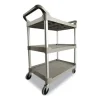 Three-Shelf Service Cart, Plastic, 3 Shelves, 200 lb Capacity, 18.63" x 33.63" x 37.75", Off-White - Image 2