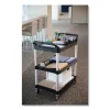 Xtra Utility Cart with Open Sides, Plastic, 3 Shelves, 300 lb Capacity, 40.63" x 20" x 37.81", Black - Image 3