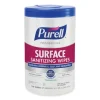 Foodservice Surface Sanitizing Wipes, 1-Ply, 10 x 7, Fragrance-Free, White, 110/Canister, 6 Canisters/Carton - Image 2