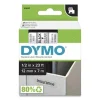 D1 High-Performance Polyester Removable Label Tape, 0.5″ X 23 Ft, Black On Clear