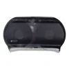 Twin 9″ Jumbo Tissue Dispenser, Classic, 19 x 5.25 x 12, Transparent Black Pearl - Image 2