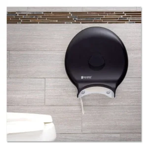 Single 12″ JBT Bath Tissue Dispenser, Classic, 1 Roll, 12.9 x 5.63 x 14.88, Transparent Black Pearl