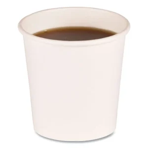 Paper Hot Cups, 4 oz, White, 50 Cups/Sleeve, 20 Sleeves/Carton