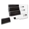 Chisel Tip Low-Odor Dry-Erase Markers With Erasers, Broad Chisel Tip, Black, Dozen - Image 2