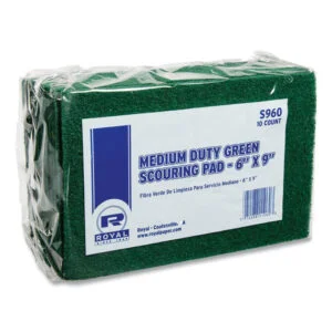 Medium-Duty Scouring Pad, 6 X 9, Green, 10 Pads/pack, 6 Packs/carton