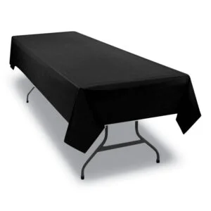 Table Set Rectangular Table Covers, Heavyweight Plastic, 54″ X 108″, Black, 6/pack