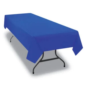 Table Set Rectangular Table Cover, Heavyweight Plastic, 54″ X 108″, Blue, 6/pack