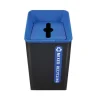 Sustain Decorative Refuse with Recycling Lid, 23 gal, Metal/Plastic, Black/Blue - Image 2