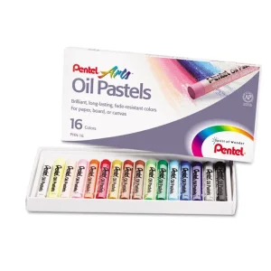 Oil Pastel Set With Carrying Case, 16 Assorted Colors, 0.38″ Dia X 2.38″, 16/pack