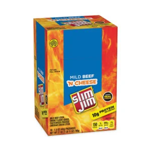 Beef and Cheese Meat Sticks, 1.5 oz, 18/Carton, Ships in 1-3 Business Days