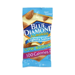 Low Sodium Lightly Salted Almonds, 1.5 oz Bag, 42 Bags/Carton, Ships in 1-3 Business Days
