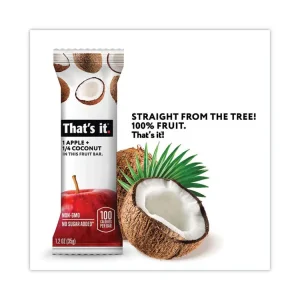 Nutrition Bar, Gluten Free Apple and Coconut Fruit, 1.2 oz Bar, 12/Carton, Ships in 1-3 Business Days