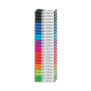 Chisel Tip Low-Odor Dry-Erase Markers with Erasers, Broad Chisel Tip, Assorted Colors, 48/Pack
