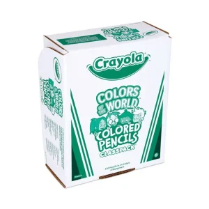 Colors of the World Colored Pencils Classpack Set, Assorted Lead and Barrel Colors, 240/Pack