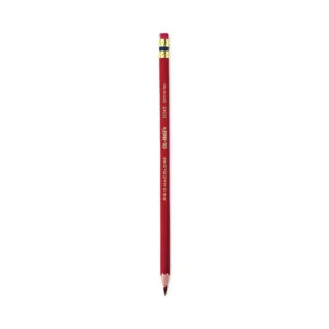 Col-Erase Pencil with Eraser, 0.7 mm, 2B, Carmine Red Lead, Carmine Red Barrel, Dozen