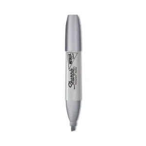 Metallic Chisel Tip Permanent Marker, Medium Chisel Tip, Silver, Dozen