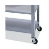 Countertop Serving Cart, Wood, 3 Shelves, 3 Drawers, 35.5″ x 19.75″ x 34.25″, Oak/Gray - Image 2
