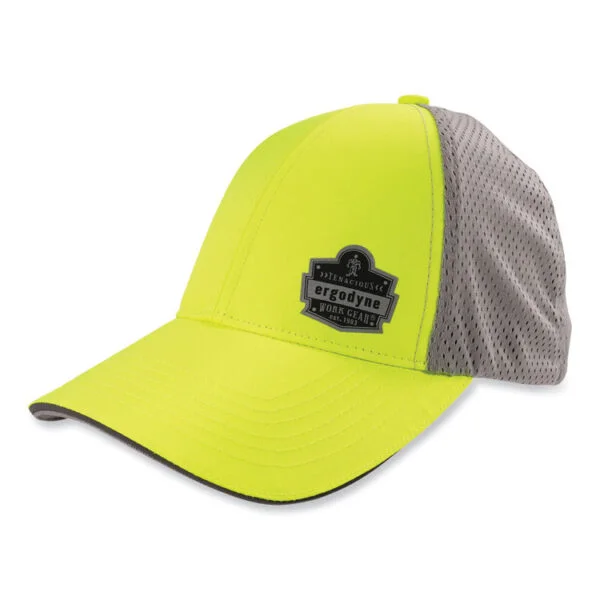 GloWear 8933 Reflective Snapback Hat, Cotton/Polyester, Ergodyne Logo, One Size, Hi-Vis Lime, Ships in 1-3 Business Days