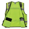 GloWear 8253HDZ Class 2 Heavy-Duty Mesh Surveyors Vest, Polyester, 4X-Large/5X-Large, Lime, Ships in 1-3 Business Days - Image 3