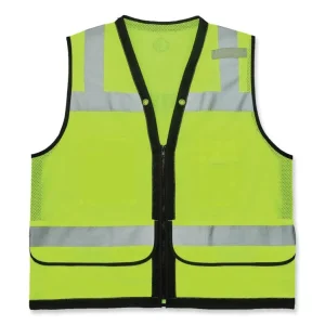 GloWear 8253HDZ Class 2 Heavy-Duty Mesh Surveyors Vest, Polyester, 2X-Large/3X-Large, Lime, Ships in 1-3 Business Days