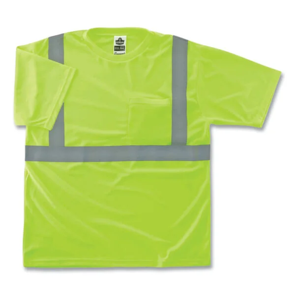 GloWear 8289 Class 2 Hi-Vis T-Shirt, Polyester, Lime, Medium, Ships in 1-3 Business Days