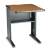 Fax/Printer Stand with Reversible Top, Metal, 1 Shelf, 23.5″ x 28″ x 30″, Medium Oak/Black