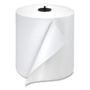 Paper Wiper Roll Towel, 1-Ply, 7.68″ x 1,150 ft, White, 4 Rolls/Carton