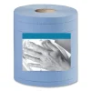 Industrial Paper Wiper, 4-Ply, 11 x 15.75, Unscented, Blue, 375 Wipes/Roll, 2 Rolls/Carton - Image 2