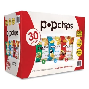 Potato Chips, Variety Pack, Barbeque, Sea Salt, Sour Cream And Onion, 0.8 Oz Bag, 30/pack, Ships In 1-3 Business Days