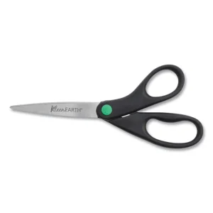 Kleenearth Scissors, 8″ Long, 3.25″ Cut Length, Black Straight Handle