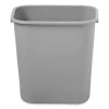 Deskside Plastic Wastebasket, 7 gal, Plastic, Gray - Image 2