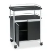 Mobile Beverage Cart, Plastic, 4 Shelves, 33.5″ x 21.75″ x 43″, Black - Image 2