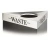 Trifecta Waste Receptacle Lid, Laser Cut "WASTE" Inscription, 20w x 20d x 3h, Stainless Steel, Ships in 1-3 Business Days