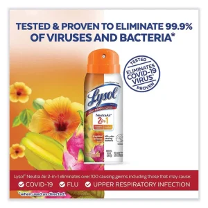 2 In 1 Disinfectant Spray Iii, Tropical Breeze, 10 Oz Aerosol Spray, 6/carton