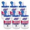 Foodservice Surface Sanitizing Wipes, 1-Ply, 10 x 7, Fragrance-Free, White, 110/Canister, 6 Canisters/Carton