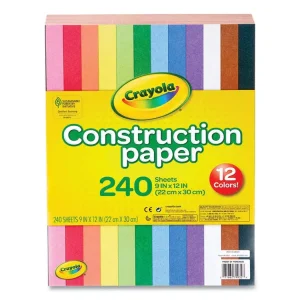 Construction Paper, 9 x 12, Assorted Colors, 240 Sheets/Pack