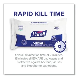 Healthcare Surface Disinfecting Wipes, 1-Ply, 7″ x 10″, Unscented, White, 72/Pack