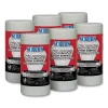No Rinse Food Surface Disinfectant Wipes, 1-Ply, 7 x 8, Unscented, White, 80/Canister, 6/Carton