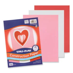Tru-Ray Construction Paper, 70 lb Text Weight, 9 x 12, Assorted Valentine Colors, 150/Pack