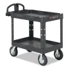 BRUTE Heavy-Duty Utility Cart with Lipped Shelves, Plastic, 2 Shelves, 500 lb Capacity, 17.13" x 38.5" x 38.88", Black