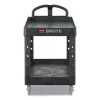 BRUTE Heavy-Duty Utility Cart with Lipped Shelves, Plastic, 2 Shelves, 500 lb Capacity, 17.13" x 38.5" x 38.88", Black - Image 3
